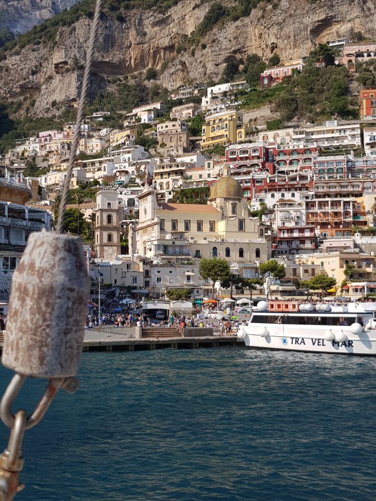 How to get to the Amalfi Coast - the ferry is a great option during the summer months. Arriving into Positano